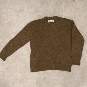 Elegant Men's Brown Crewneck Sweater